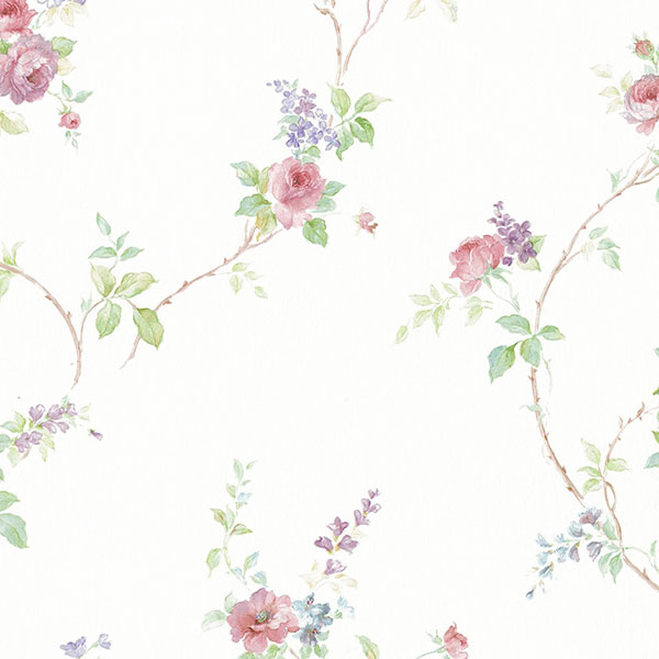 Patton Wallcoverings MD29402 Silk Impressions 2 In-Register White Wedding Trail Wallpaper